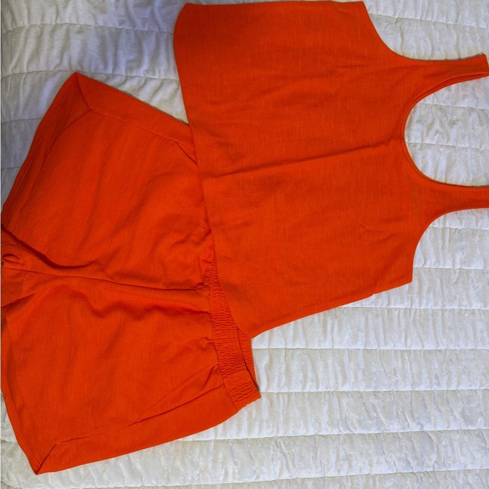 Old Navy Bright Orange Tank Top and Shorts Set